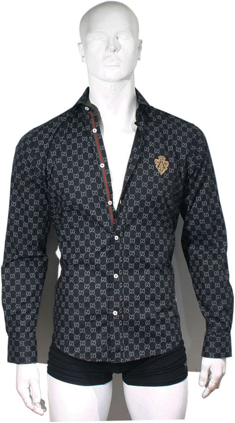 black and gold gucci button up dress shirt for men|gucci casual shirts.